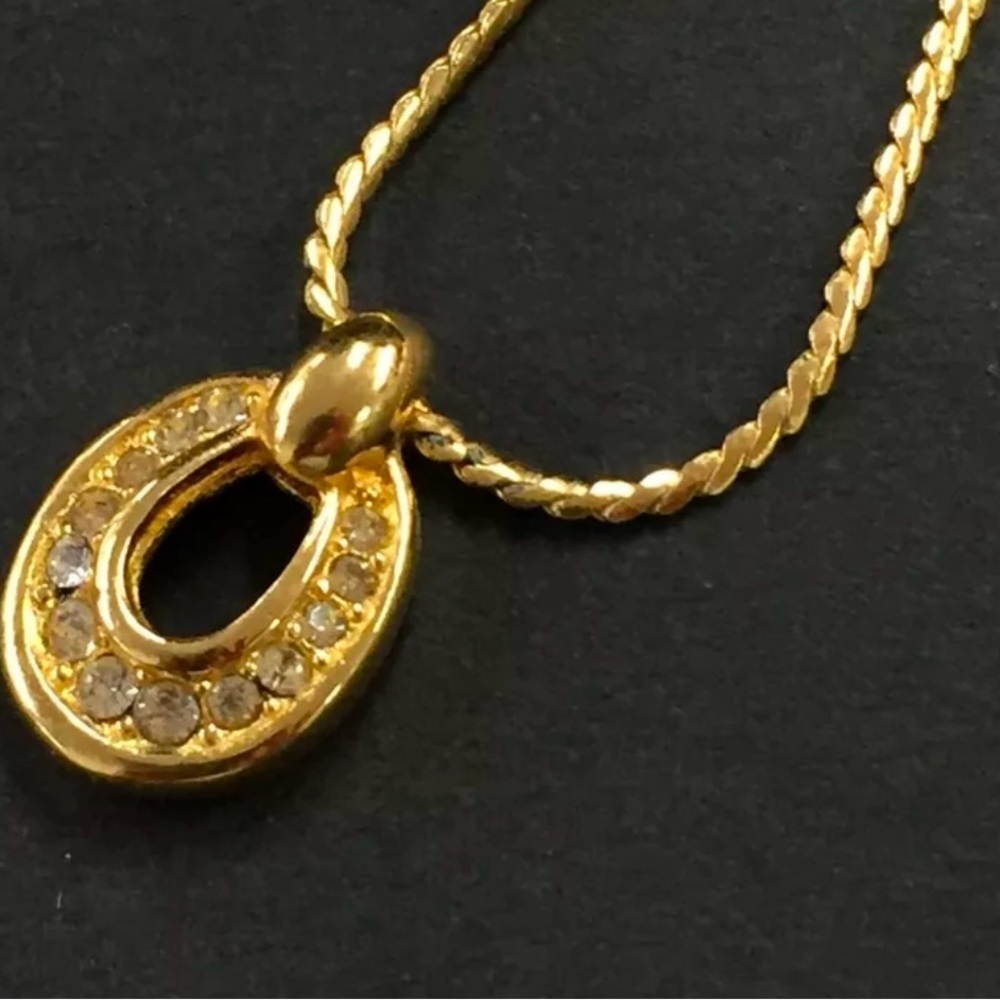 Christian Dior gold and crystal necklace